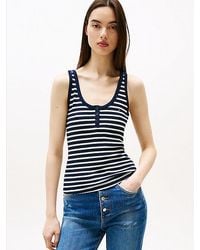 Tommy Hilfiger - Wafelgebreide Slim Fit Henley-Tanktop - Lyst