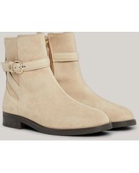 Tommy Hilfiger - Elevated Essential Suede Strap Ankle Boots - Lyst