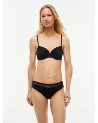 Tommy Hilfiger - Lace Trim Microfibre Briefs - Lyst