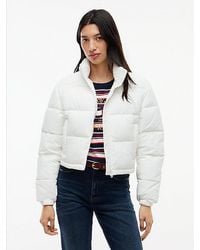 Tommy Hilfiger - Tommy Jeans Back Logo Cropped Puffer Jacket - Lyst
