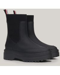 Tommy Hilfiger - Rubberised Cleat Temperature Regulating Chelsea Boots - Lyst