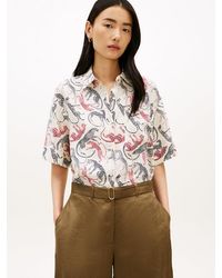 Tommy Hilfiger - Chemise À Manches Courtes En Pur Lin - Lyst