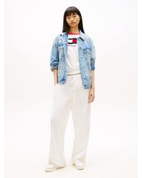 Tommy Hilfiger - Broderie Anglaise Drawstring Trousers With Linen - Lyst