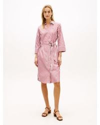 Tommy Hilfiger - Belted Relaxed Midi Shirt Dress - Lyst