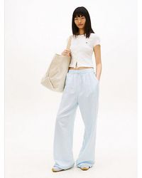 Tommy Hilfiger - Loose Linen Blend Drawstring Trousers - Lyst