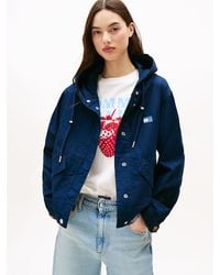 Tommy Hilfiger - Giacca Relaxed Fit Con Cappuccio E Distintivo - Lyst