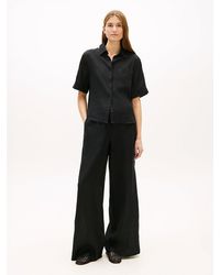 Tommy Hilfiger - Relaxed Wide Leg Pure Linen Trousers - Lyst