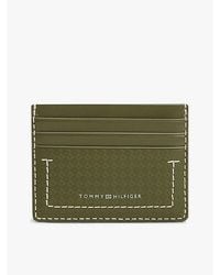 Tommy Hilfiger - Embossed Flag Leather Credit Card Holder - Lyst