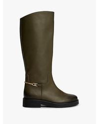 Tommy Hilfiger - Leder-Reitstiefel Mit Th-Monogramm-Horsebit - Lyst