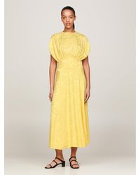 Tommy Hilfiger - Scallop Jacquard Fit And Flare Maxi Dress - Lyst