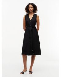 Tommy Hilfiger - Sleeveless Midi Shirt Dress With Linen - Lyst