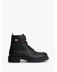 Tommy Hilfiger - Leather Cleat Lace-up Ankle Boots - Lyst