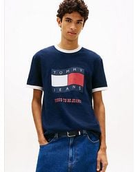Tommy Hilfiger - Wavy Flag Textured Jersey T-Shirt - Lyst