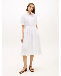 Tommy Hilfiger - Pure Linen Midi Shirt Dress - Lyst