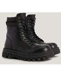 Tommy Hilfiger - Elevated Cleat Mid-top Leather Boots - Lyst