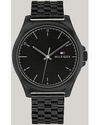 Tommy Hilfiger - Black Ionic-plated Stainless Steel Bracelet Watch - Lyst