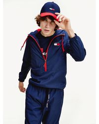 Tommy Hilfiger Anorak Met Contrasterende Rits - Blauw