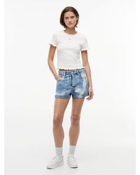 Tommy Hilfiger - Tie-Dye Bleached Denim Shorts - Lyst