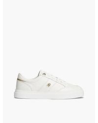 Tommy Hilfiger - Pebble Grain Leather Cupsole Trainers - Lyst