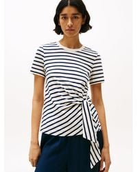 Tommy Hilfiger - T-Shirt À Col Ras-Du-Cou Et Nœud Sur Le Côté - Lyst