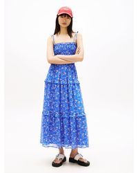 Tommy Hilfiger - Print Extra Slim Chiffon Maxi Dress - Lyst