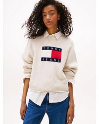 Tommy Hilfiger - Tommy Flag Melierter Relaxed Fit Pullover - Lyst