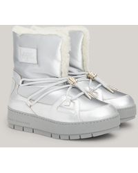 Tommy Hilfiger - Essential Warm Lined Cleat Metallic Snow Boots - Lyst