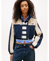 Tommy Hilfiger - Tommy Badge Colour-Blocked Piping Crinkle Jacket - Lyst