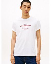 Tommy Hilfiger - T-Shirt Met Ronde Hals En Logo-Graphic - Lyst