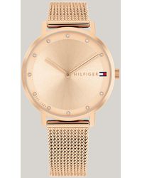 Tommy Hilfiger - Ionic Rose Gold-plated Mesh Strap Watch - Lyst