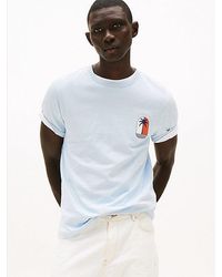 Tommy Hilfiger - T-Shirt Met Ronde Hals En Tropisch Logo - Lyst