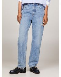 Tommy Hilfiger - Classics High Rise Straight Distressed Jeans - Lyst