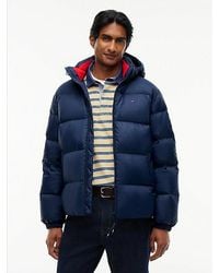 Tommy Hilfiger - Relaxed Down Hooded Puffer Jacket - Lyst