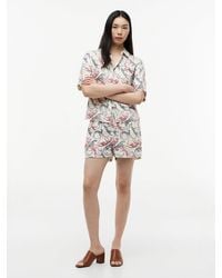 Tommy Hilfiger - Flag Embroidery Pure Linen Shorts - Lyst