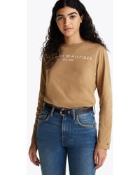 Tommy Hilfiger - Logo Long Sleeve Crew Neck T-shirt - Lyst