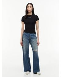 Tommy Hilfiger - Claire Distressed High Rise Wide Leg Jeans - Lyst