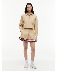 Tommy Hilfiger - Global Stripe Tape Pleated Mini Skirt - Lyst