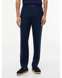 Tommy Hilfiger - New York Label Washed Pure Linen Trousers - Lyst