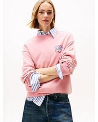 Tommy Hilfiger - Sudadera Amplia De Felpa Con Logo Gráfico - Lyst