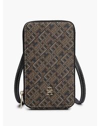 Tommy Hilfiger - Hilfiger Icon Print Zip Around Crossbody Pouch - Lyst