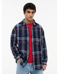 Tommy Hilfiger - Oversized Fit Check Textured Twill Overshirt - Lyst