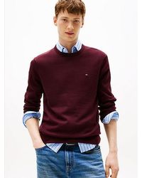 Tommy Hilfiger - Trui Met Ronde Hals En Geborduurde Vlag - Lyst