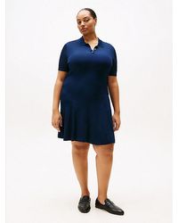 Tommy Hilfiger - Curve Geribde Mini-Polojurk - Lyst