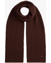 Tommy Hilfiger - Hilfiger Flag Embroidery Ribbed Scarf - Lyst