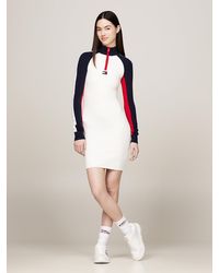 Tommy Hilfiger - Colour-blocked Ribbed Sweater Dress - Lyst