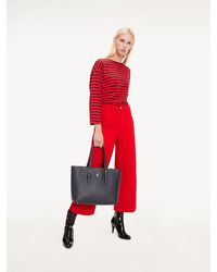 Tommy Hilfiger Cropped Wide Flare Jeans Met Hoge Taille - Rood