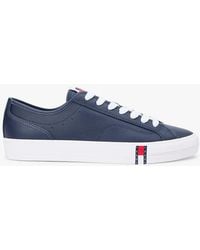 Tommy Hilfiger - Archive Flag Stripe Leather Trainers - Lyst