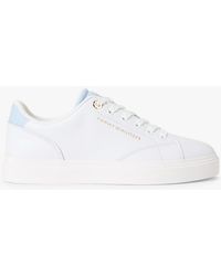 Tommy Hilfiger - Leather Metallic Logo Cupsole Trainers - Lyst