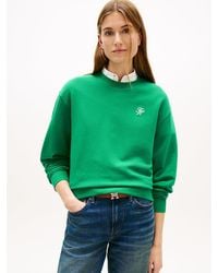Tommy Hilfiger - Logo Embroidery Crew Neck Sweatshirt - Lyst