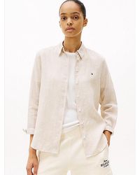 Tommy Hilfiger - Camisa De Lino De Corte Regular - Lyst